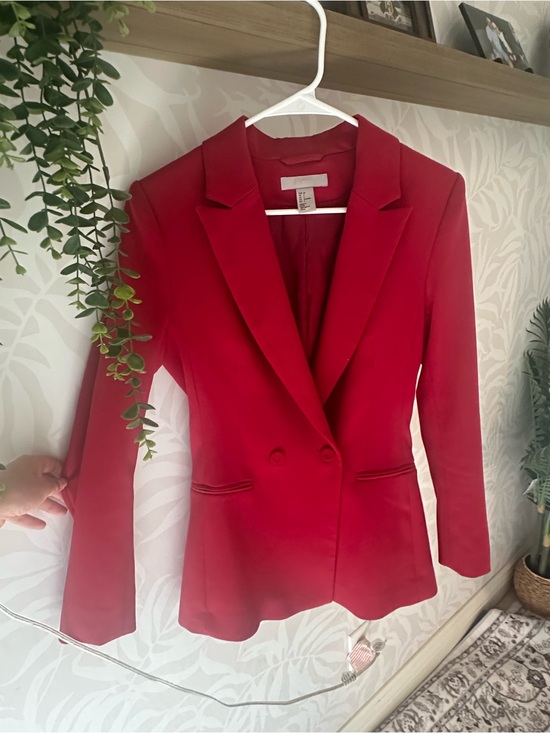 H&M Jackets & Blazers - H&M Red Double-Breasted Women's Blazer